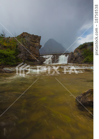 Waterfall in Glacier National Park 18758538