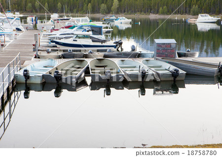 Canoes at Colter Bay in  Grand Teton National Park 18758780