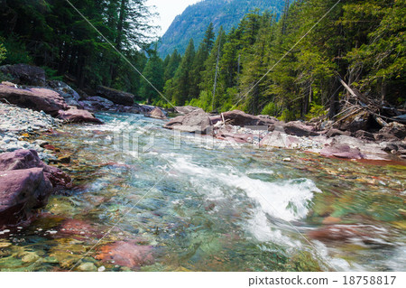 Turquoise river flowing towards Lake McDonald 18758817