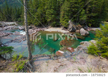 Turquoise river flowing towards Lake McDonald 18758823
