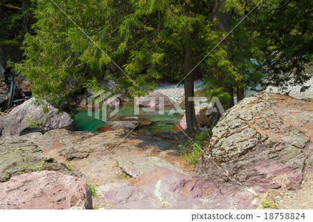 Turquoise river flowing towards Lake McDonald 18758824