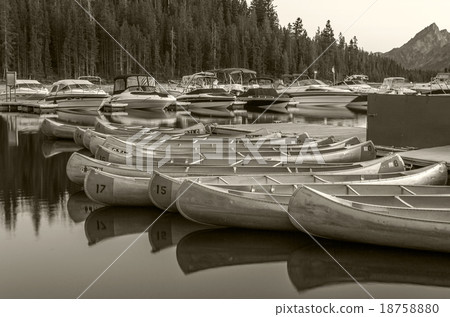 Canoes  at Colter Bay. 18758880