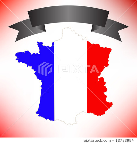 Map of France and Black Ribbon 18758994