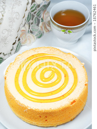 Orange cake with tea Orange cake with tea 18762461