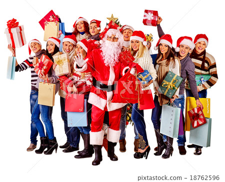 Group people and  Santa. 18762596