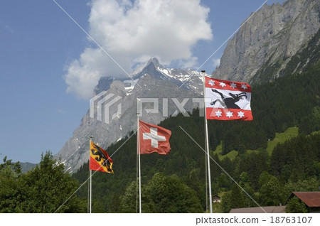 Swiss Flag, Bern State Flag, Grindelwald City City Chapter 18763107