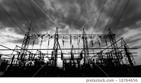 Sub station 115/22 kV outdoor type black and white Sub station 115/22 kV outdoor type black and white 18764656