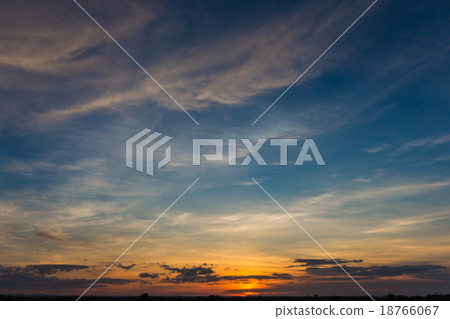 Sunset with beautiful  sky at twilight time 18766067