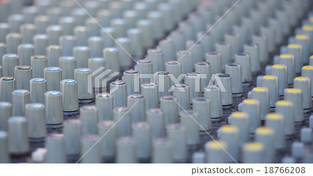 Audio sound mixer with buttons and sliders 18766208
