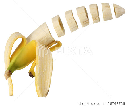 Banana with floating slices 18767736