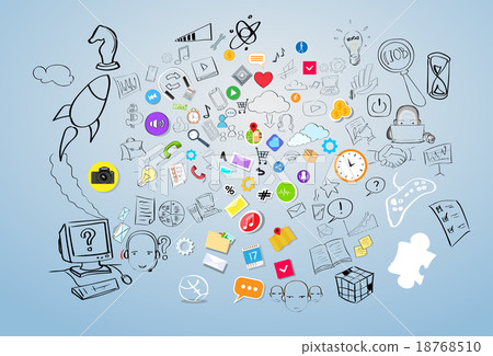 Business Doodle Hand Draw Sketch Concept Business Doodle Hand Draw Sketch Concept 18768510