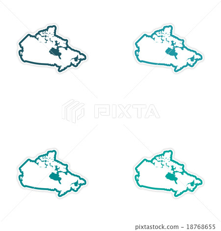 Set of stickers Canadian map on white background 18768655