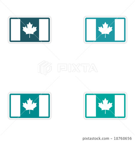 Set of stickers Canadian flag on white background 18768656