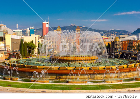 Magic Fountain of Montjuic in Barcelona, Spain Magic Fountain of Montjuic in Barcelona, Spain 18769519