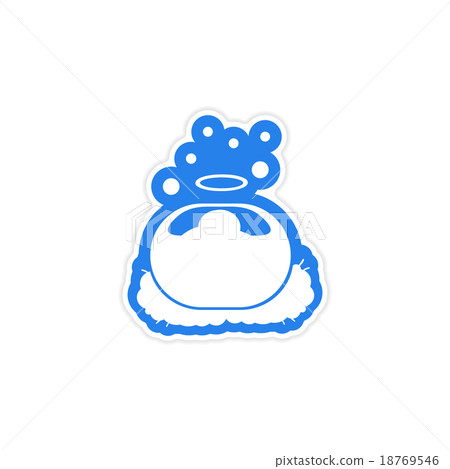 paper sticker on white background Jesus in manger 18769546