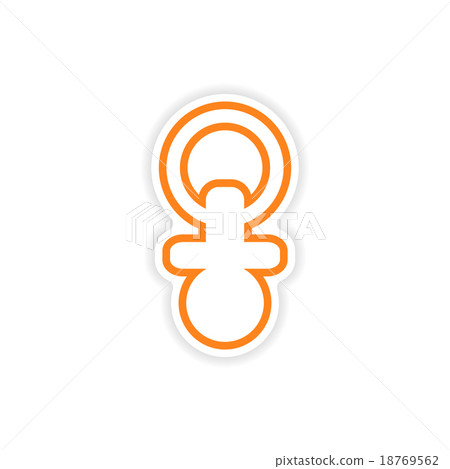 paper sticker nipple toddler on white background paper sticker nipple toddler on white background 18769562