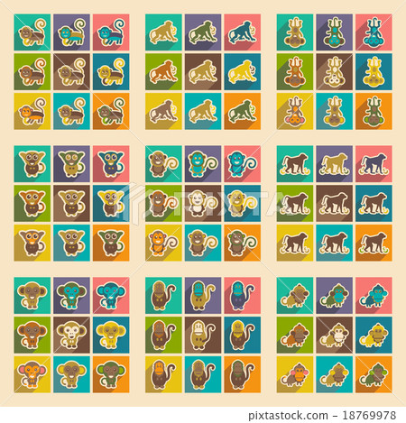 Set flat icons with long shadow - Stock Illustration [18769978] - PIXTA