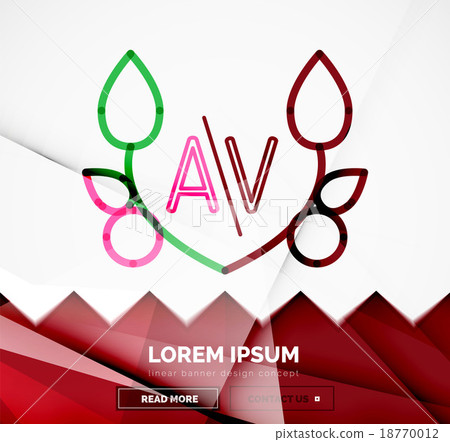 Abstract geometric linear hipster floral icon 18770012