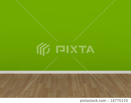 lemon green wall and wood floor,3d 18770150
