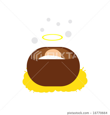 flat icon with long shadow Jesus in manger flat icon with long shadow Jesus in manger 18770664