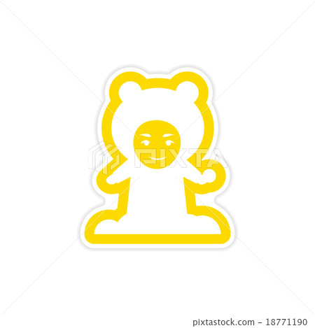 paper sticker on white background child playing paper sticker on white background child playing 18771190