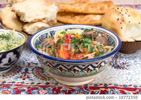 Lamian - Central Asian noodles cooked with mutton Lamian - Central Asian noodles cooked with mutton 18772350