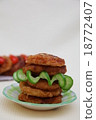 Fried chicken nuggets vegetables 18772407