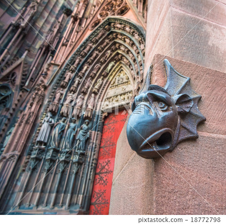 Sculpture of gargoyle, Cathedral of Strasbourg 18772798
