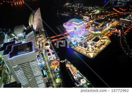 Yokohama night view high angle Yokohama night view high angle 18772962