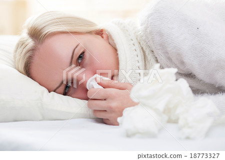 Cute sick girl has caught a cold Cute sick girl has caught a cold 18773327