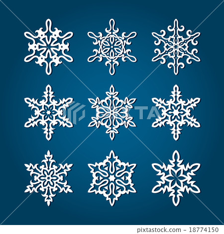 9 White Snowflakes 9 White Snowflakes 18774150