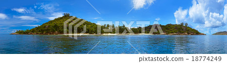 Panorama of tropical island at Seychelles Panorama of tropical island at Seychelles 18774249