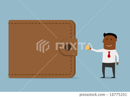 Businessman brings money to the wallet 18775201