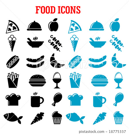 Restaurant and fast food flat icons Restaurant and fast food flat icons 18775337