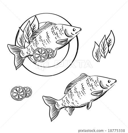 Smoked fish with lemon and fresh herbs Smoked fish with lemon and fresh herbs 18775338