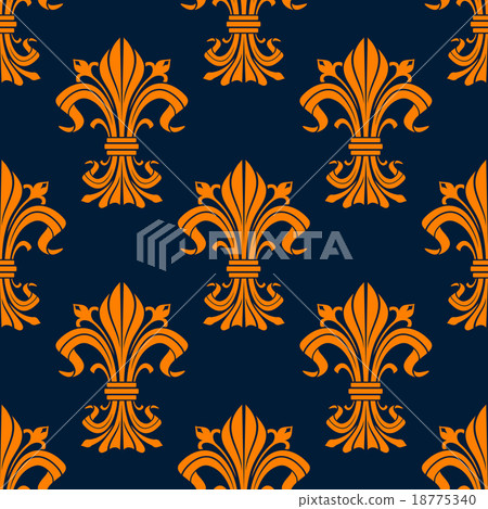 Orange and blue fleur-de-lis seamless pattern Orange and blue fleur-de-lis seamless pattern 18775340