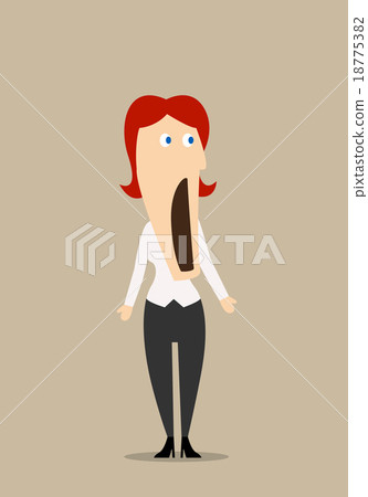Surprised or amazed redhead businesswoman Surprised or amazed redhead businesswoman 18775382