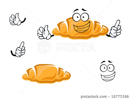 Cartoon isolated french croissant character Cartoon isolated french croissant character 18775386