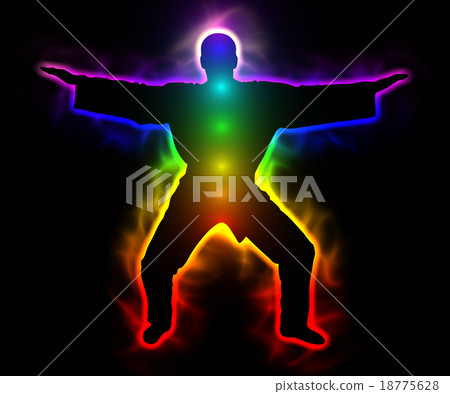 Rainbow master samurai with aura and chakras 18775628