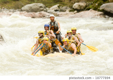 Group Of People Ready For Rafting 18777894