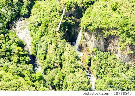 Pailon Del Diablo Waterfall Aerial Shot Pailon Del Diablo Waterfall Aerial Shot 18778543