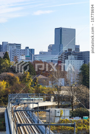 Sendai City · Sendai City Subway Tozai Line New Model and Sendai City Panorama Sendai City · Sendai City Subway Tozai Line New Model and Sendai City Panorama 18778694