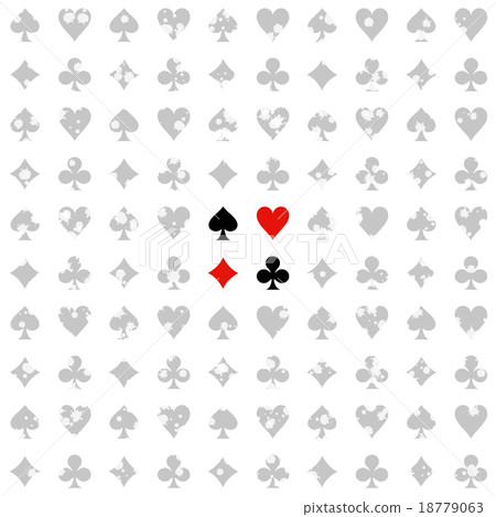 Card Suit Grunge Pattern Seamless Background Card Suit Grunge Pattern Seamless Background 18779063