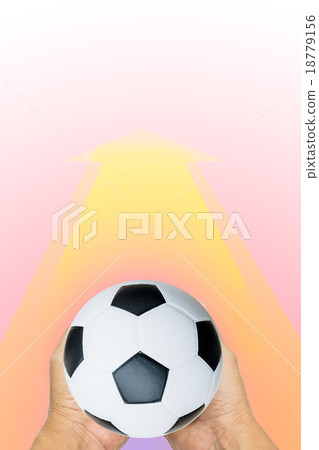 Football in hand of the man 18779156