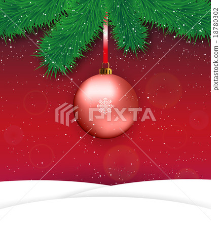 Christmas background with red ball - Stock Illustration [18780302] - PIXTA
