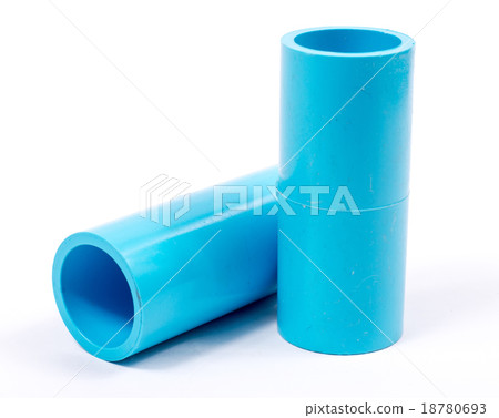 blue pvc pipe connection isolated 18780693