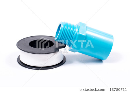 blue pvc pipe connection isolated 18780711