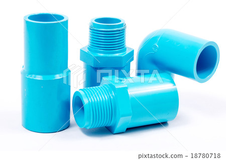 blue pvc pipe connection isolated 18780718
