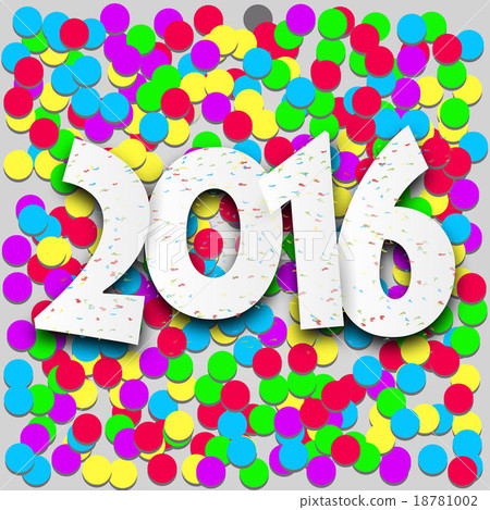 Happy 2016 new year with confetti Happy 2016 new year with confetti 18781002