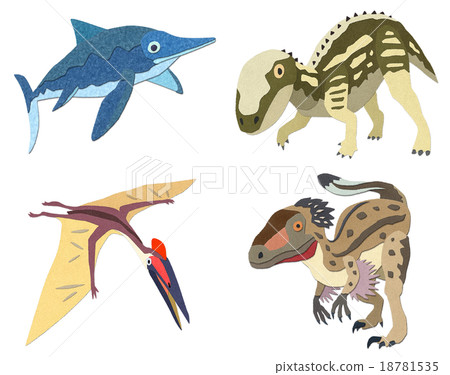 恐龍（Ichthiosaurus，Fukui Saulus，Quetzalcoatlos，Velkiraptor） 18781535